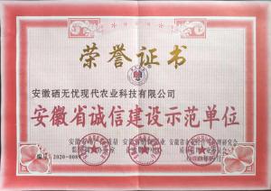 安徽省誠(chéng)信建設(shè)示范單位